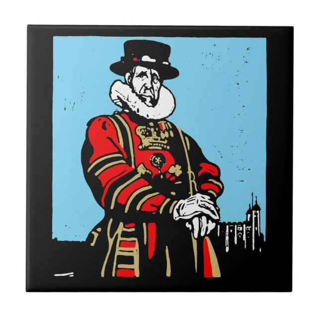 A Yeoman Warder or Beefeater Ceramic Tile (Front)