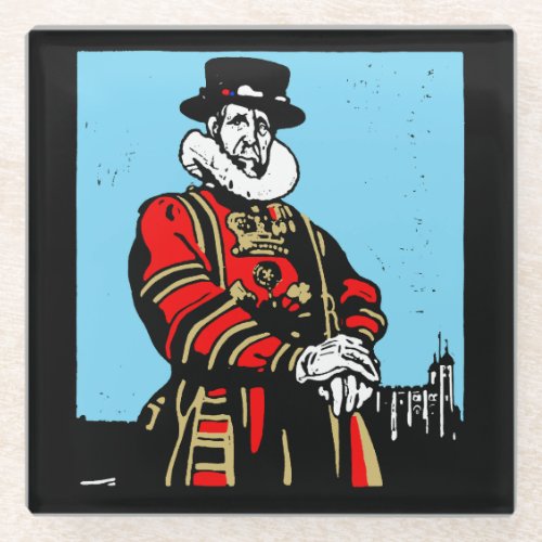 A Yeoman Warder or Beefeater Glass Coaster