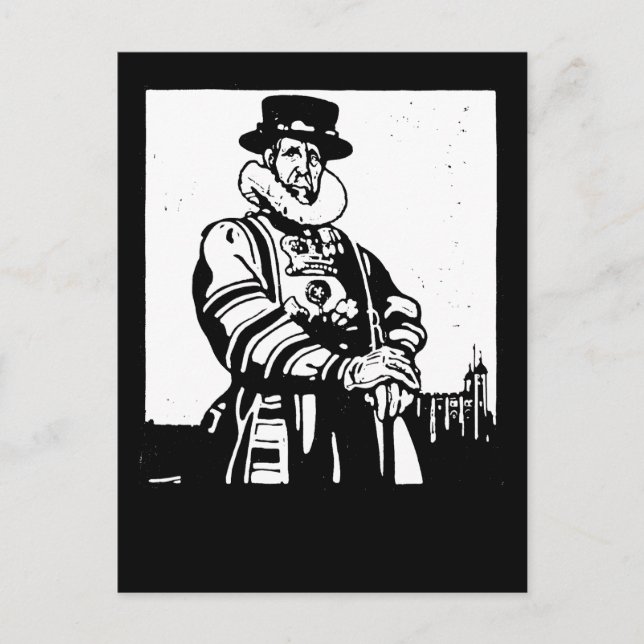 A Yeoman Warder or Beefeater Postcard (Front)