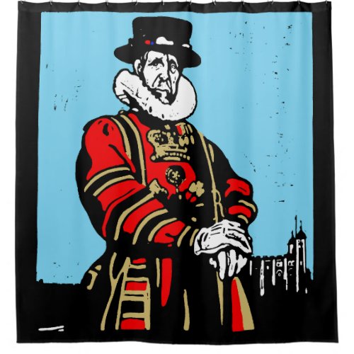 A Yeoman Warder or Beefeater Shower Curtain