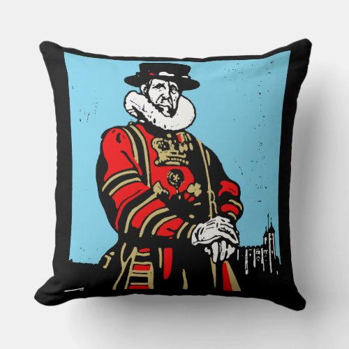 A Yeoman Warder or Beefeater Throw Pillow