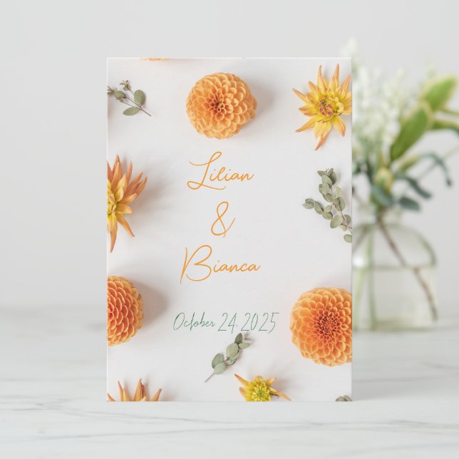 A "Yes" in Summer Hues - invitation wedding (Standing Front)