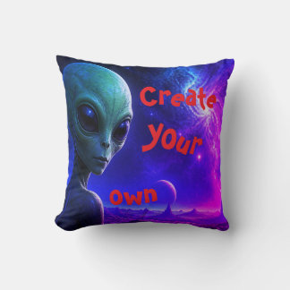 A Young Alien Being On a Throw Pillow