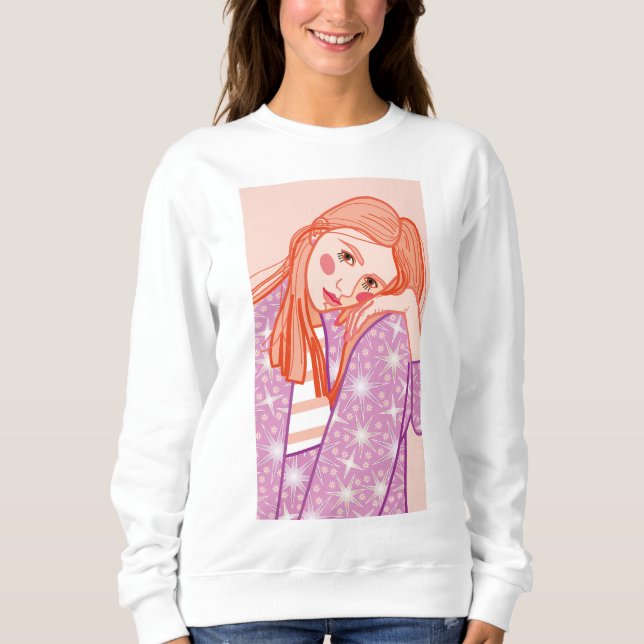 a young blonde girl.  sweatshirt (Front)