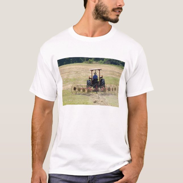 A young boy driving a tractor harvesting T-Shirt (Front)