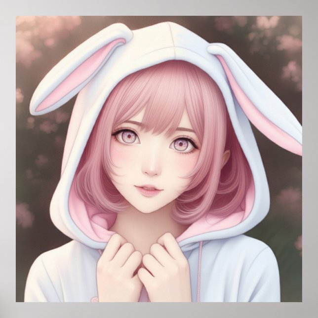 A Young Character with Pink Hair Poster (Front)