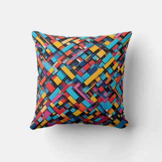 A young, colorful pattern image throw pillow