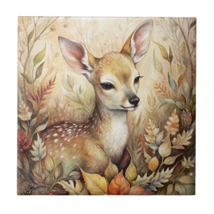 A Young Fawn Ceramic Tile