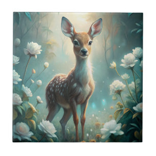 A Young Fawn Ceramic Tile