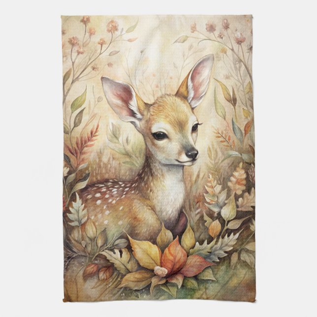 A Young Fawn Kitchen Towel (Vertical)