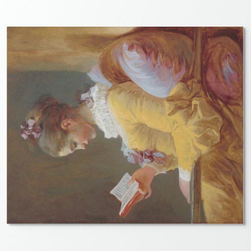 A YOUNG GIRL READING _ FRAGONARD DECOUPAGE WRAPPING PAPER