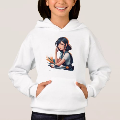 A young girls t_shirt  hoodie