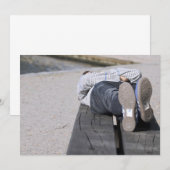 A young man overlays the bench (Front/Back)