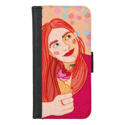 a young red_haired girl iPhone 87 wallet case