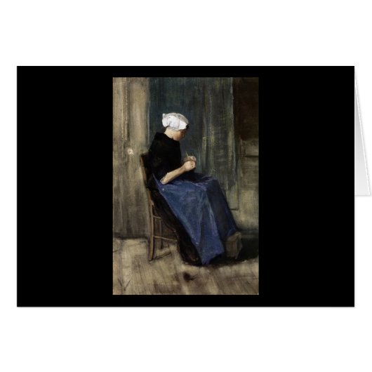 A Young Scheveningen Woman Knitting (Front Horizontal)