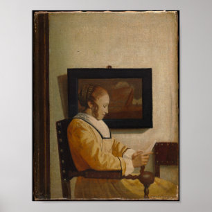 A Young Woman Reading — Old Master Portrait Poster