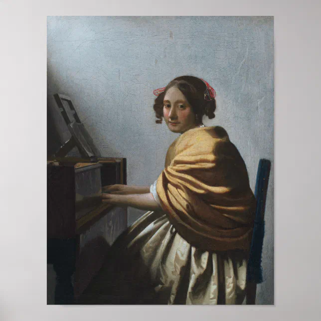 A Young Woman Seated at the Virginals by Vermeer - Poster | Zazzle
