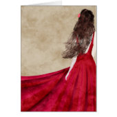 a young woman with long dark hair card (Front)