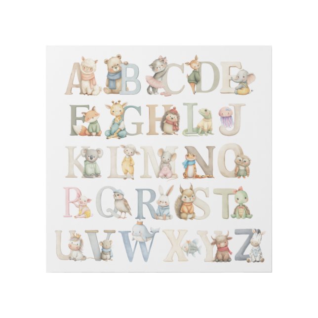A-Z Alphabet Whimsical Letter Wall Art (Front)