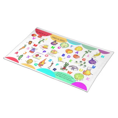 A_Z Fruit and Veggie Kids Placemat