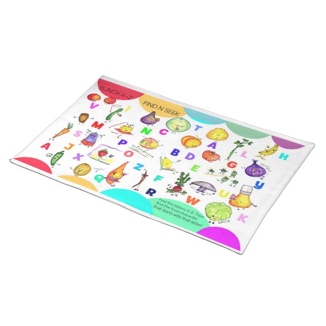 A-Z Fruit and Veggie Kids Placemat (On Table)