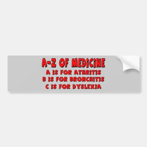 A_Z of Dyslexia Bumper Sticker