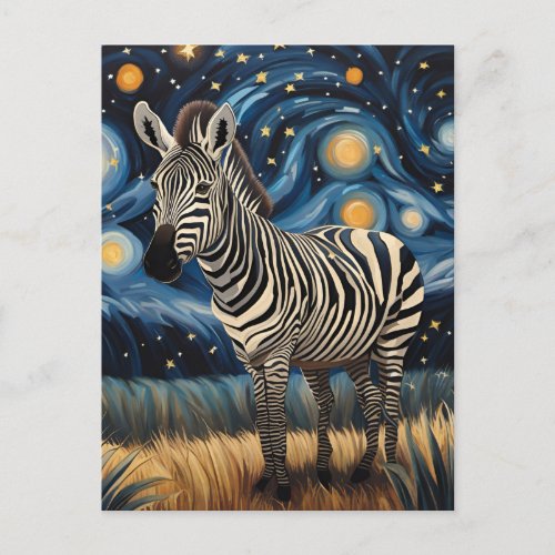 A Zebra in The Starry Night Postcard