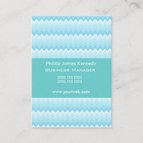 Chevron Business W/ Appointment -Sea Green Business Card Template