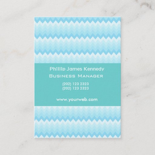 Customizable Chevron Business W/ Appointment -Sea Green Business Card Template