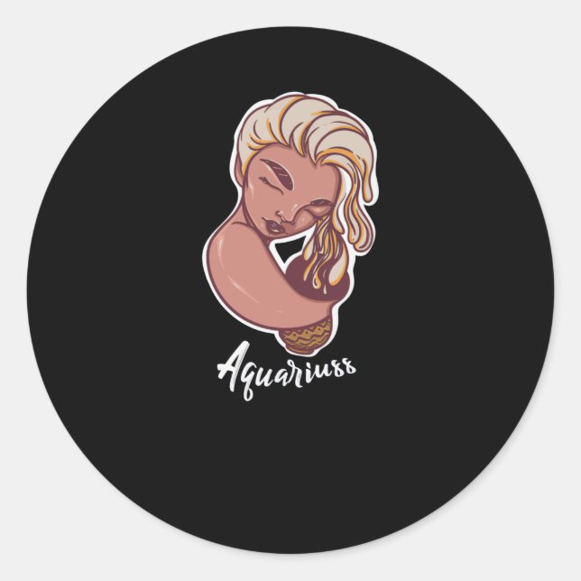 A Zodiac Sign Test Aquariuss Classic Round Sticker (Front)