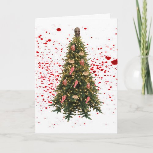 A Zombie Little Christmas Holiday Card