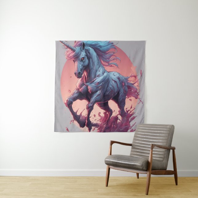 A Zombie Unicorn  Poster Tapestry (In Situ)