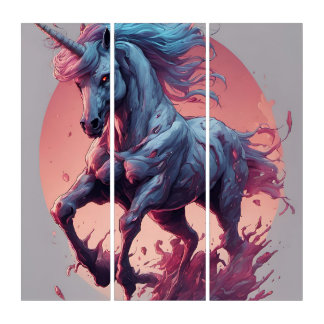 A Zombie Unicorn  Poster Triptych