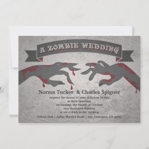 A Zombie Wedding Invitation