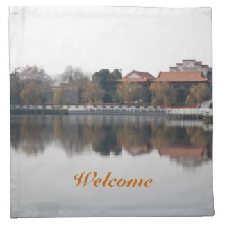 A zoo park in Wuhan, China. Ancient Chinese style Napkin