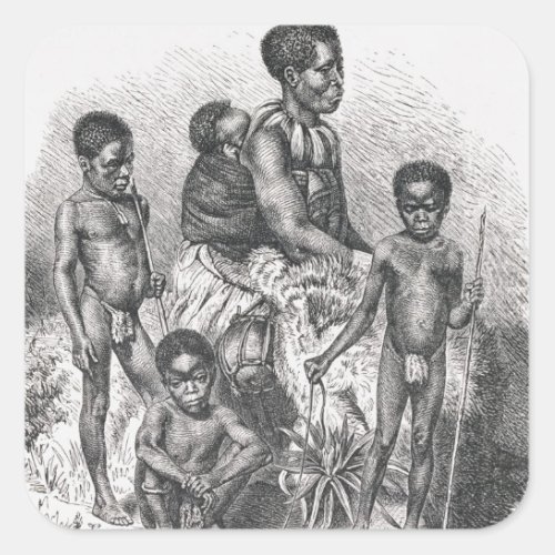 A Zulu family from The History of Mankind Square Sticker