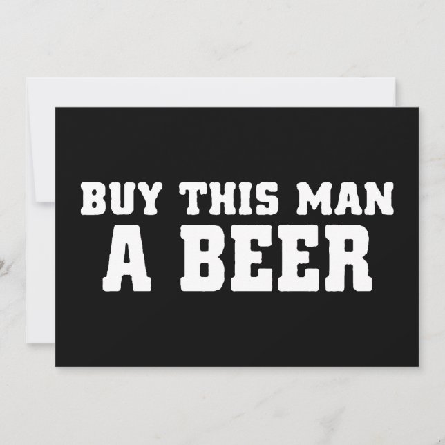 aa31 buy this man beer bachelor party funny humor invitation (Front)