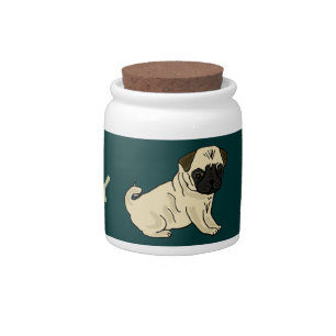 AA- Awesome Pug Puppy Dog Treats Jar