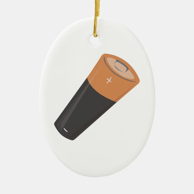 AA Battery Ceramic Ornament (Front)