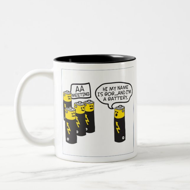 AA (BATTERY) MEETING Two-Tone COFFEE MUG (Left)