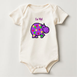 AA- Colorful Hippo Baby Outfit shirt