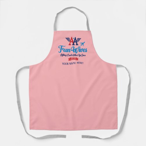 AA Fun Wives Logo Personalized Pink Apron