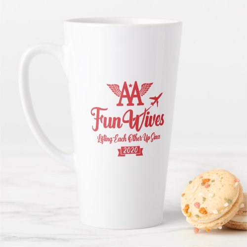 AA Fun Wives Red and Royal One Color Logos Latte Mug
