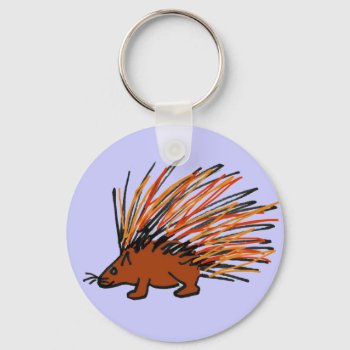 Aa- Funky Porcupine Keychain by naturesmiles at Zazzle