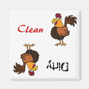 AA- Funky Rooster Dishwasher Magnet