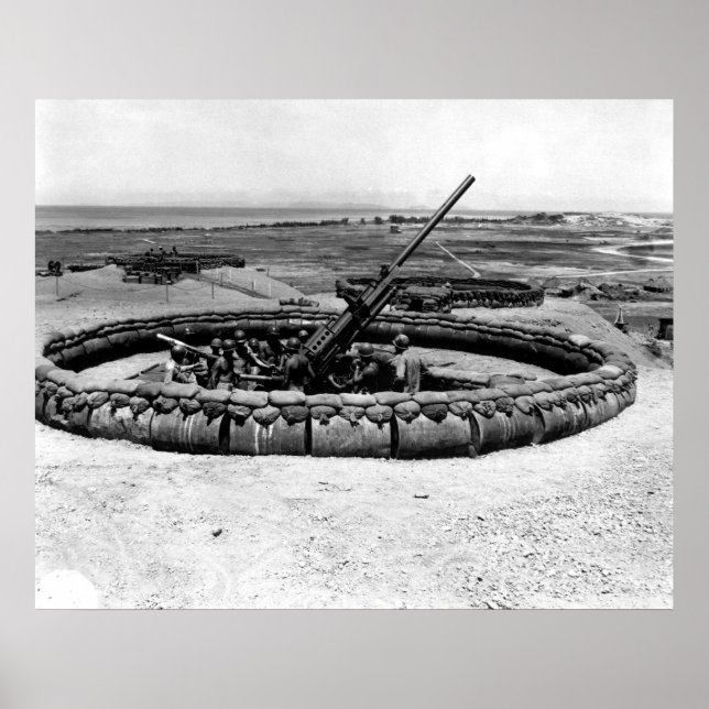 AA Gun on Okinawa Poster (Front)