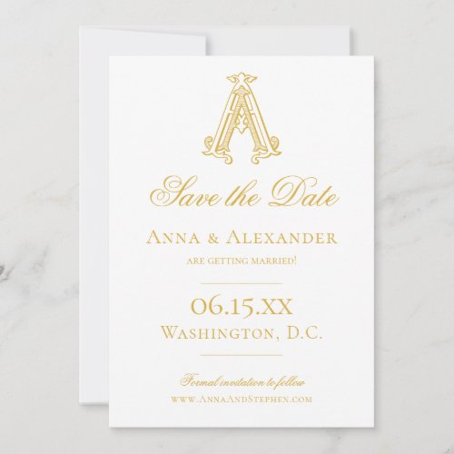 AA Monogram AA Crest Wedding Save the Date