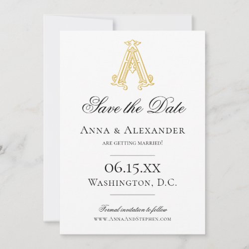 AA Monogram AA Crest Wedding Save the Date