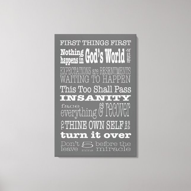 AA Sayings & Slogans 1 Canvas (Front)