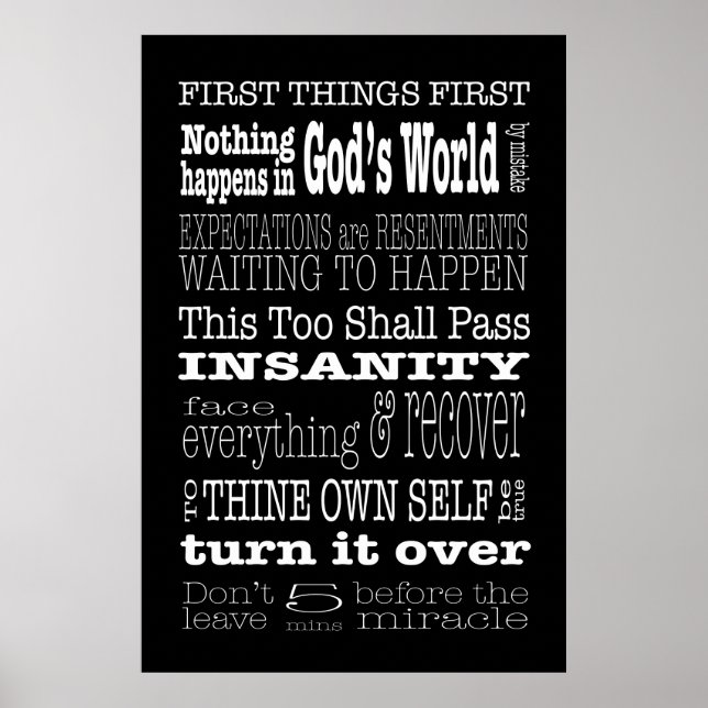 AA Slogans & Sayings 1 Poster (Front)